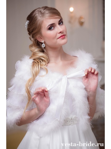 Свадебная шубка-болеро "Белая Лебедь"